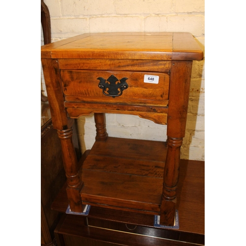 648 - Modern Ancient Mariner side table with undertier drawer.