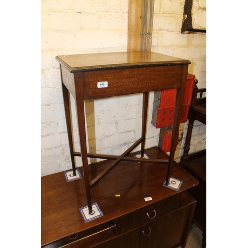 649 - Mahogany side table.