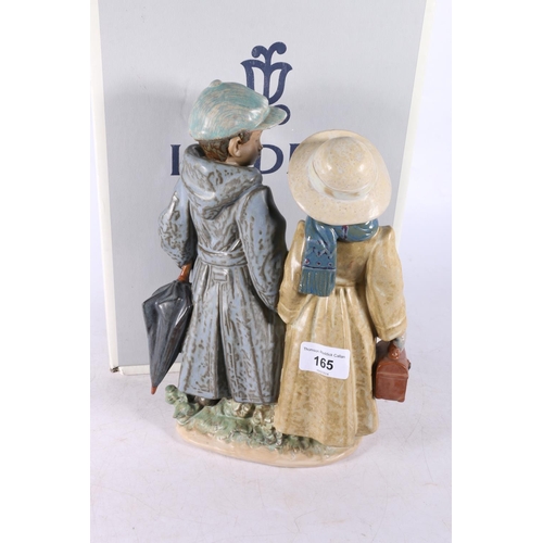 165 - Lladro porcelain figurine 12242 Off to School (Camino Del Colegio), 27.5cm tall, boxed.