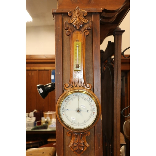 685 - Oak framed barometer.