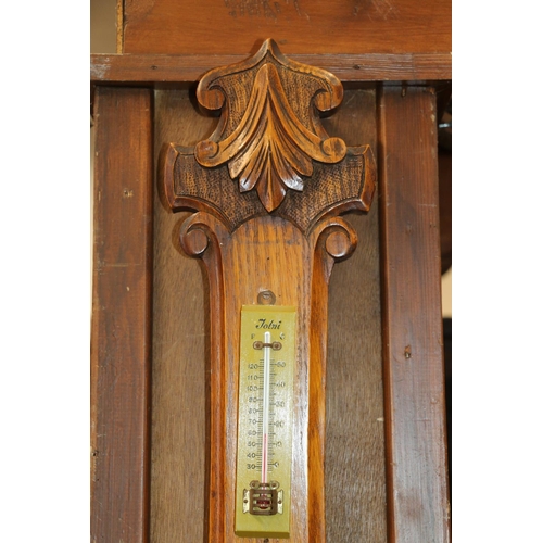 685 - Oak framed barometer.