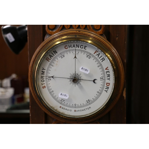 685 - Oak framed barometer.