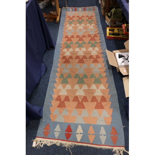 703 - Tribal style runner, 310cm x 82cm.