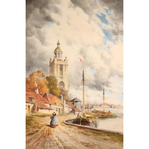 405 - LOUIS VAN STAATEN a.k.a NORRIS FOWLER WILLATT (1836-1909), Dutch scene, watercolour, signed lower ri... 