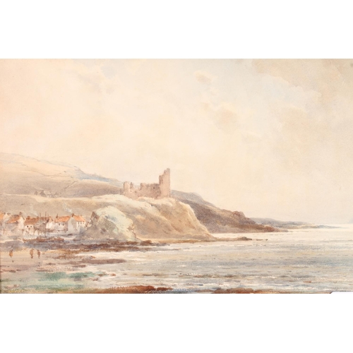 408 - EDWARD TUCKER ARDEN JNR (British 1847-1910), coastal castle, perhaps Dunure Castel with Ailsa Craig ... 