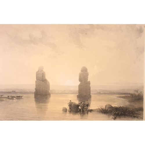 433 - DAVID ROBERTS RA (Scottish 1796-1864), Statues of Memnon at Thebes during the Inundation, lithograph... 