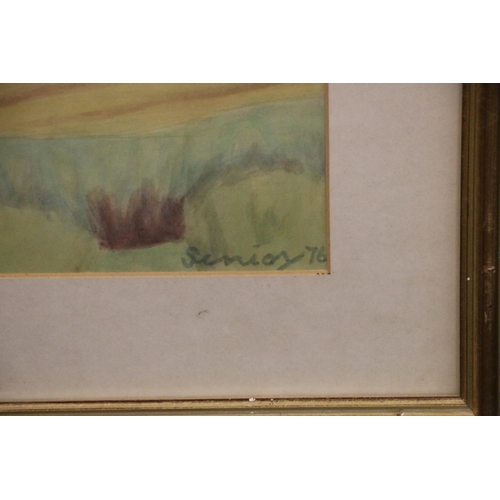 419 - SENIOR, Tuscany landscape with cypress trees, watercolour painting, signed and dated '76 lower right... 