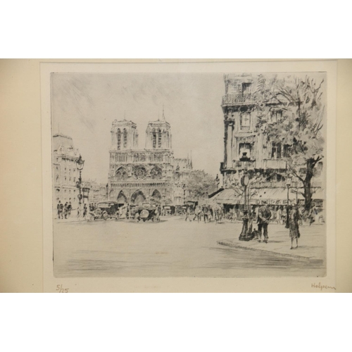 425 - MARION RHODES, The Temple Church before Restoration, etching, pencil signed lower right, 30cm x 22cm... 