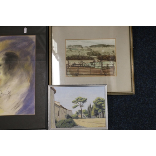 429 - Original works to include a JOHN HORDER watercolour of Hamburg, a SYBIL WISE watercolour of a farm g... 