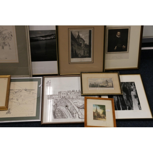 432 - Thirteen framed prints to include two photographic prints, MATTHEW WRIGHT, ROGER SAVATIER, etc.