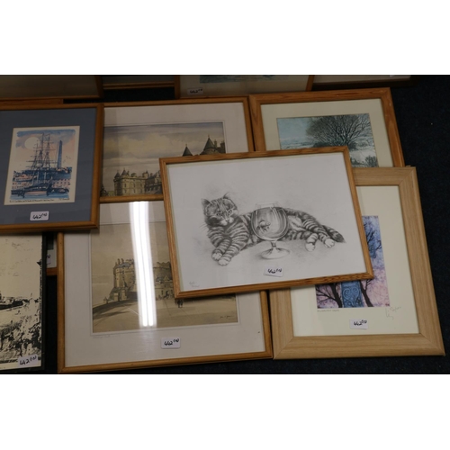 442 - Thirteen framed prints to include VAN GOGH, JEAN FRANCOIS MILLET, CANALETTO etc.