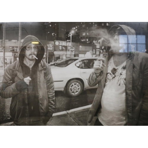 445 - PAUL CADDEN (Scottish Contemporary), men smoking, limited edition print, number 068/500, pencil sign... 