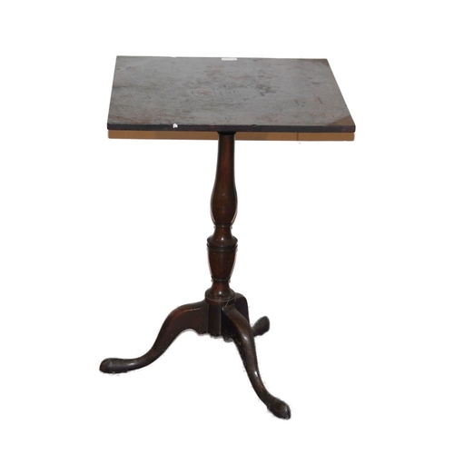 432 - George III mahogany tilt-top tea table, on turned column and tripod supports, 74cm high and 53cm wid... 