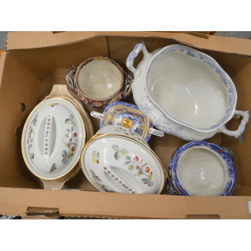 105 - Box of various tureens etc.