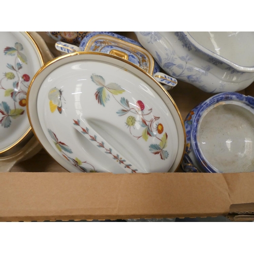 105 - Box of various tureens etc.