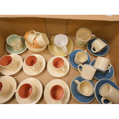 122 - Collection of Susie Cooper coffee cups and saucers including sets.