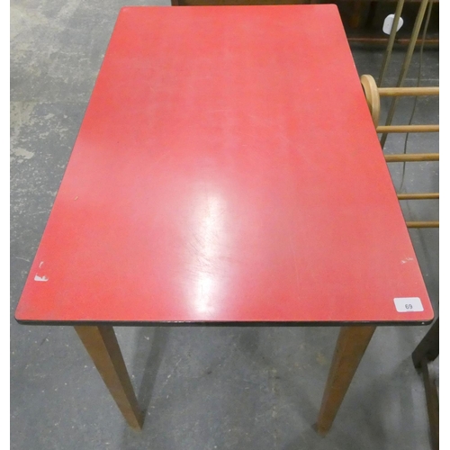 69 - Small 1960's Formica top table.