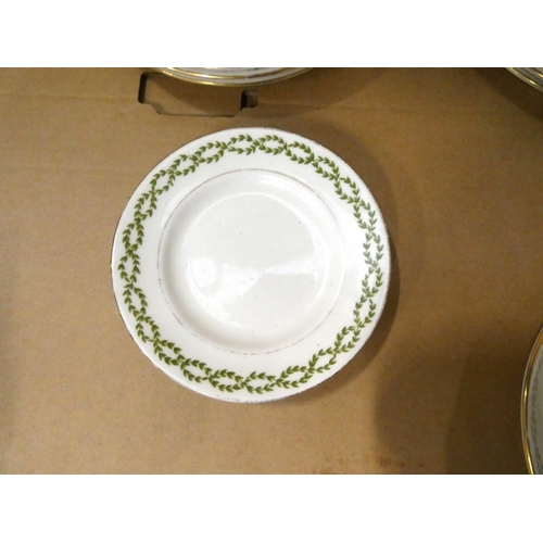 8 - Crown Staffordshire tea set, green and gold floral sprays, manufactured for Harrods.