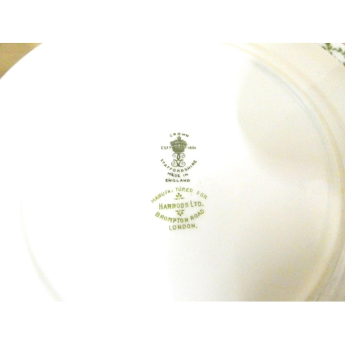 8 - Crown Staffordshire tea set, green and gold floral sprays, manufactured for Harrods.