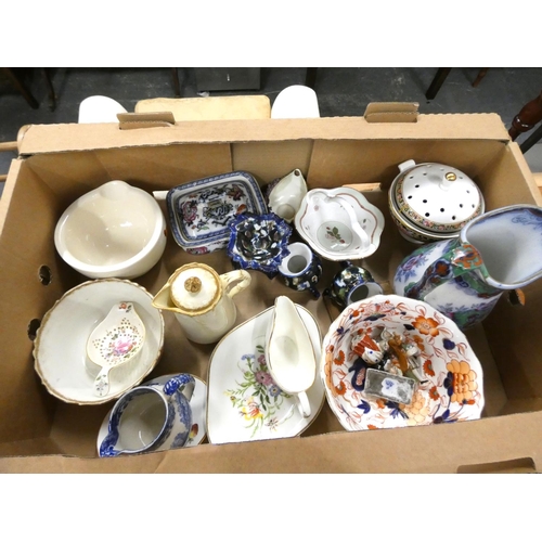 81 - Box of collectable household wares etc. to include bowls, jugs, plates etc.