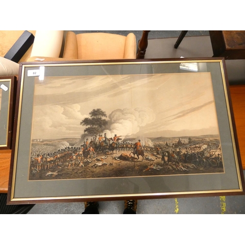 82 - Three colour prints, Battle of Waterloo.