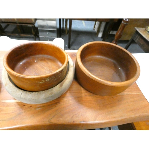 87 - Four various treen bowls.