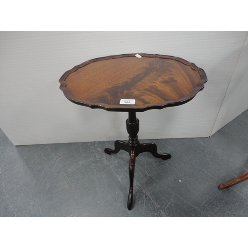 325 - Mahogany occasional table on tripod supports and another.  (2)