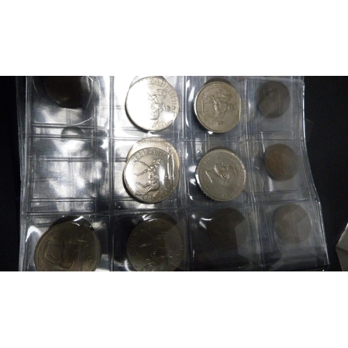 240 - Folder of British pre-decimal coinage, various denominations, and commemorative coins.