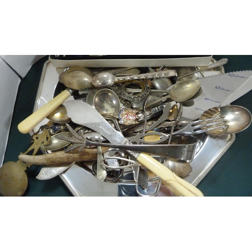 250 - Group of EP and plated wares to include sauce boats, waiter, tray, flatware etc.