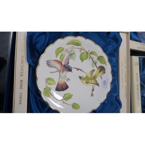 251 - Set of twelve Royal Worcester 'The Birds of Dorothy Doughty' limited edition porcelain plates, in a ... 