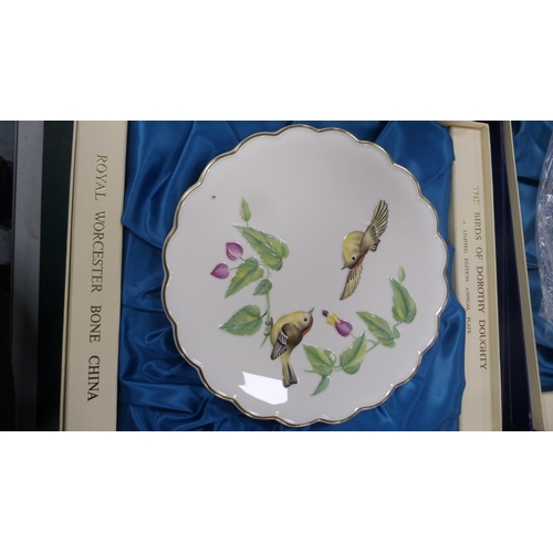 251 - Set of twelve Royal Worcester 'The Birds of Dorothy Doughty' limited edition porcelain plates, in a ... 