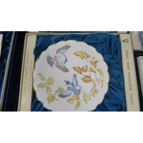 251 - Set of twelve Royal Worcester 'The Birds of Dorothy Doughty' limited edition porcelain plates, in a ... 