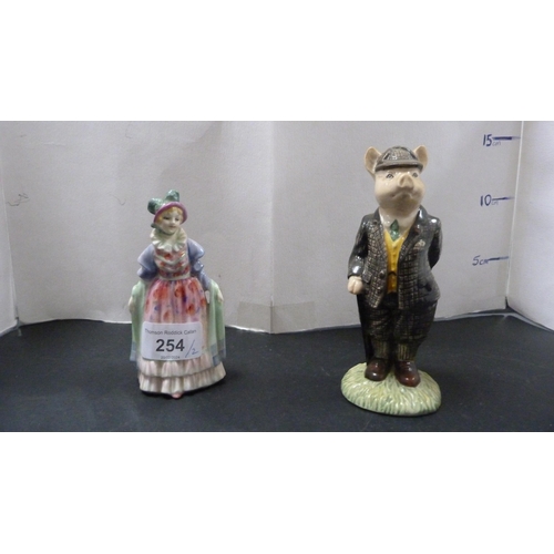 254 - Royal Doulton figure 'Norma' M37, and a Beswick figure 'Gentleman Pig'.  (2)