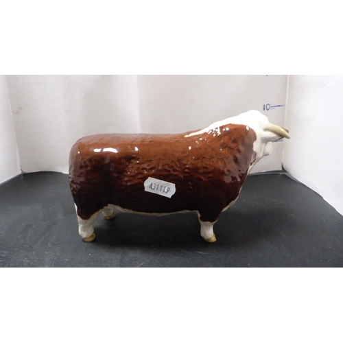 256 - Beswick figure of a Hereford bull, 'Champion of Champions'.