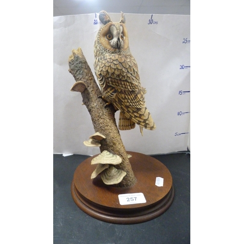 257 - Border Fine Arts group modelled as an owl perched on naturalistic stump.