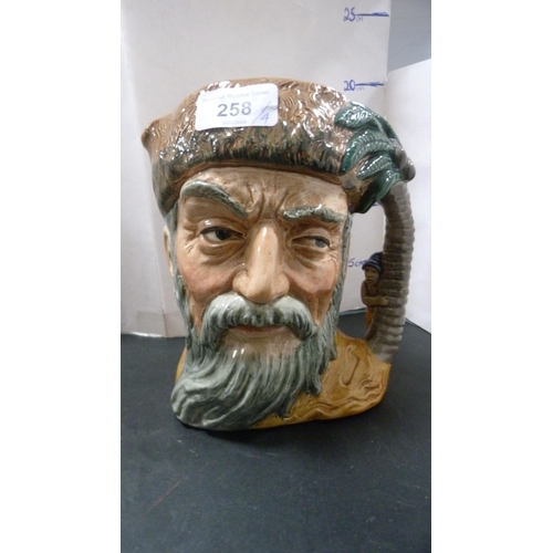 258 - Large Royal Doulton character jug modelled as Robinson Crusoe, small Royal Doulton character jug 'Th... 