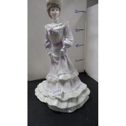 261 - Royal Doulton figure 'Springtime', HN 3477, and a Coalport figure 'Louisa at Ascot' from the Golden ... 