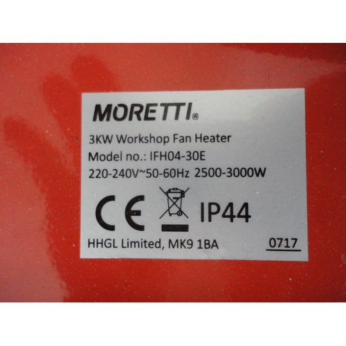 305 - Moretti 3Kw workshop fan heater.