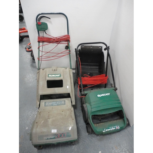 316 - Qualcast System 300 lawnmower with Qualcast Lawnraker 32.  (2)