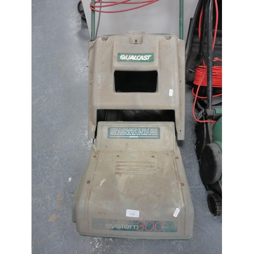 316 - Qualcast System 300 lawnmower with Qualcast Lawnraker 32.  (2)