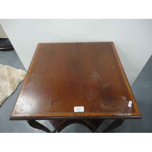 323 - Edwardian inlaid mahogany book table.