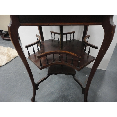 323 - Edwardian inlaid mahogany book table.