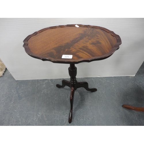 325 - Mahogany occasional table on tripod supports and another.  (2)