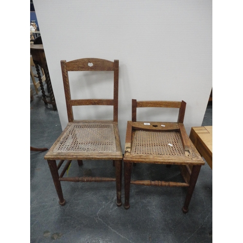 326 - Pair of Arts & Crafts parlour chairs and a pair of Vintage spindle-back chairs in the manner of ... 