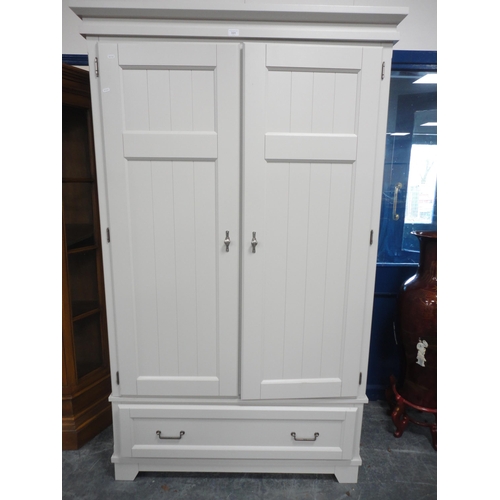 331 - Contemporary grey-painted two-door wardrobe retailed by Laura Ashley.