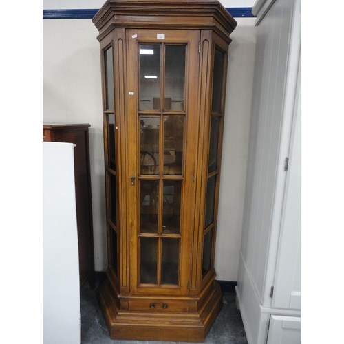 332 - Contemporary hardwood glazed display cabinet.