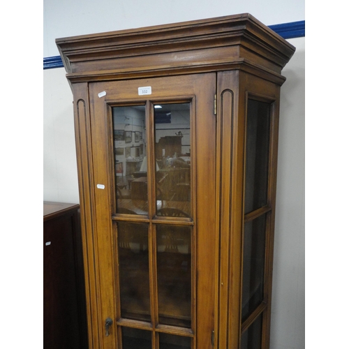 332 - Contemporary hardwood glazed display cabinet.