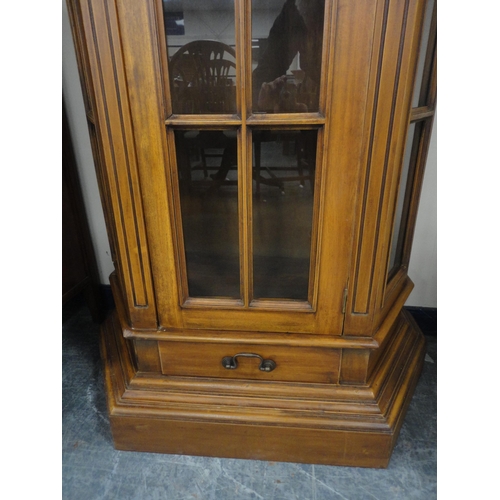 332 - Contemporary hardwood glazed display cabinet.