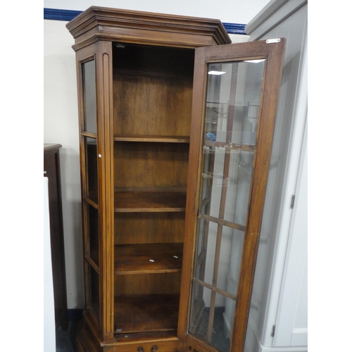 332 - Contemporary hardwood glazed display cabinet.