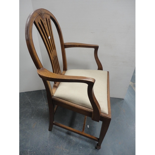 336 - Set of eight wheatsheaf dining chairs, including two carvers, and a reproduction twin-pedestal dinin... 